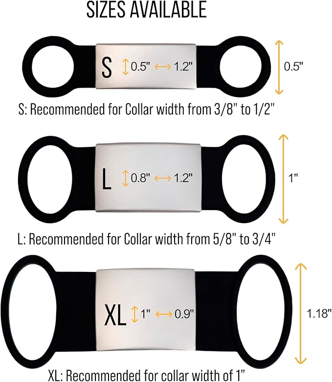 Smart Slide-On QR Code Pet Tag – Silent Dog & Cat ID Tag with Laser Engraving – Stainless Steel & Silicone – No App Needed – Custom Pet Profile – Fits Most Collars (Blue, Large)