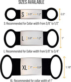 Smart Slide-On QR Code Pet Tag – Silent Dog & Cat ID Tag with Laser Engraving – Stainless Steel & Silicone – No App Needed – Custom Pet Profile – Fits Most Collars (Black, Small)