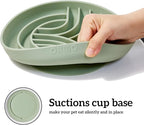 OHMO Slow Feeder Dog Bowls (Sunrise, Camo Green) Enrichment Toy Soft Silicone Food Safe Feeding Bowl Non Slip Suction Cup for All Breed Pet, Cat Slow Down Eating Dishes, Boredom and Anxiety Reducer