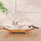 Extra-Larger Sisal Cat Scratcher Bed, Durable Cat Scratching Post with Hammock for Indoor Cats Lounger & Sleep & Scratch, Natural Sisal Cat Scratch Pad, Sturdy Solid Wood Frame (Upgraded Extra-Larger)