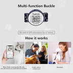 Upgraded Version - Cat Collar Stars and Moon, Reflective with GPS, Solid & Safe, Nylon, Pet Collar, Breakaway Cat Collar, Free Replacement,Modifiable Pet Online Profile and Emergency Contacts(Blue)