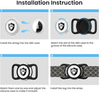 2 Pack Waterproof AirTag Dog Collar Holder for Apple Tracker Black