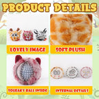 DKING 3Pack Squeaky Dog Balls,2 in1 Funny Puppy Ball Toys,Birthday Dog Toy for Small Medium Dogs (Animal Ball)