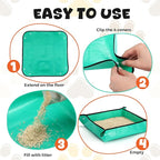 25 Pcs Disposable Travel Litter Box for Cat Dog Foldable Litter Box Collapsible Waterproof Pet Supplies for Kitten Indoor Outdoor, 19.69 x 19.69 Inch