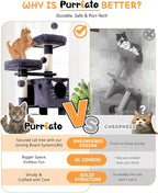 66in Multi-Level Large Cat Tree Tower for Indoor Cat/Kitties, Mordern Cat Tower with Sisal Scratching Posts, Condos and Hammock, Perches, Ramp for Climbing Heavy Duty