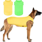 2 Pack Dog Shirts, Summer Pet Sleeveless Vest, Breathable Dog Clothes, Stretchy Tank Top T-Shirts for Large Medium Dogs, Grass Green+Lemon Yellow (2XL)