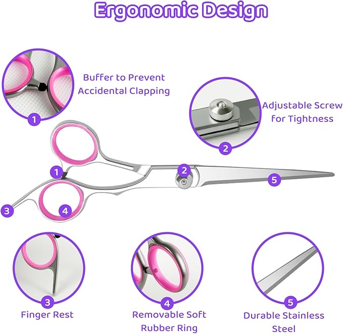 8-in-1 Dog Grooming Scissors Set with Stainless Steel Professional Ergonomic Grooming Scissors for Dogs at Home Perfect for Small and Large Dogs