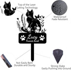 Custom Cat Memorial Grave Marker Stake Personalized Cat Memorial Garden Stake Pet Loss Sympathy Gift Outdoor Memorial Engraved Sign Cat Headstones Metal Sign Pet Plaque Yard Stake