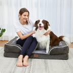 Comfort Expression Small Dog Beds Waterproof Orthopedic Foam Dog Sofa Beds for Medium Dogs Comfy Pet Bed with Washable Removable Cover & Non-Slip Bottom(Small,Dark Green)