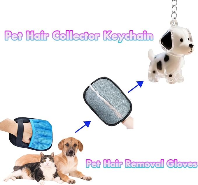 Blue Pet Hair Removal Glove for Dogs & Cats,The Magic Brush Pet Hair Remover,Five-Finger Electrostatic Pet Hair Gloves for Furniture,Car,Couch,Carpet,Essential Pet Supplies