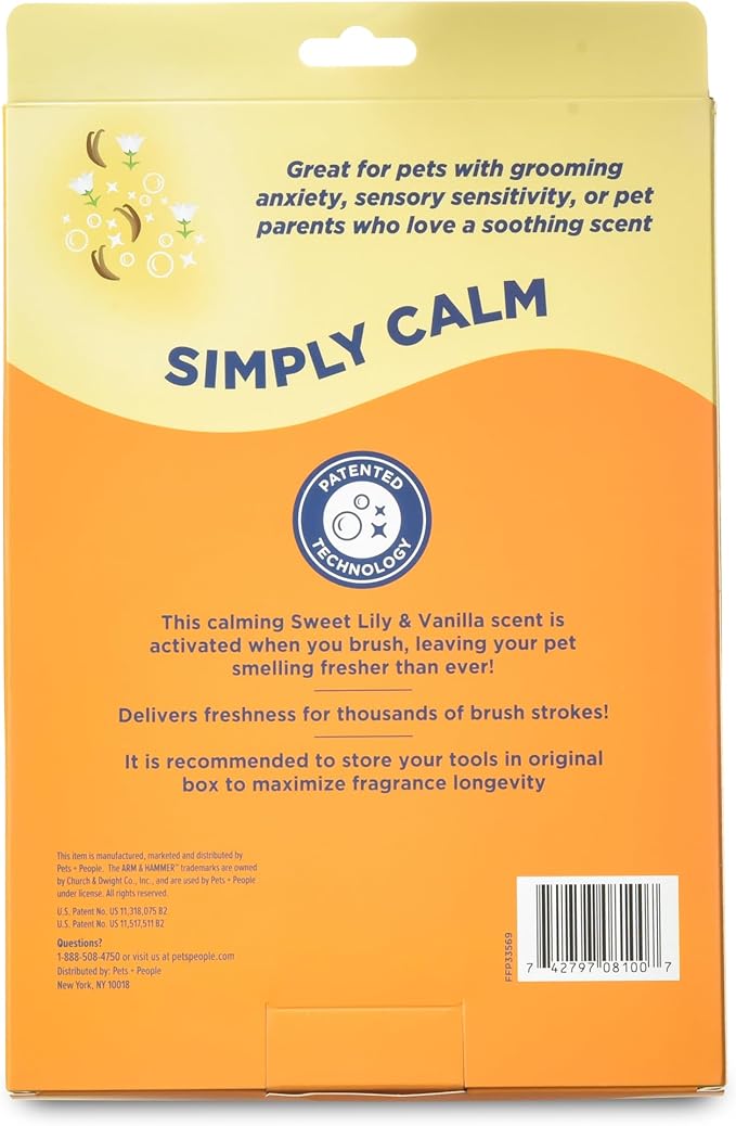 Arm & Hammer “Simply Calm” Dog Grooming Deodorizing Glove with Fragrance Transfer Technology –Scented Silicone Hand Brush for Bathing & Shedding, Sweet Lily & Vanilla Scent