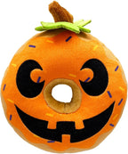 Huxley & Kent Halloween Funny Dog Toy w/Squeaker – Power Plush Squeaky Dog Toys for Small, Medium & Large Dogs – Soft Stuffed Animal for Indoor Play & Fetch - Pumpkin Donut, One Size
