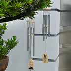 Personalized Pet Loss Wind Chime, Cat Bereavement Gift, In Memory of Cat, Silver Rustproof Wind Chime, 25.6 Inches