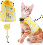 BINGPET Cat Harness and Leash Set Escape Proof for Walking,Step-in Harness with Lightweight Soft Breathable Mesh,Adjustable Easy Control Harness (Sunshine Citrine, M(Chest:10.5-13.5"))