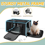 Petskd Pet Carrier 17x12x8.5 JetBlue Allegiant Airline Approved,Pet Travel Carrier Bag for Small Cats and Dogs, Soft Dog Carrier for 1-8 LBS Pets,Dog Cat Carrier with Safety Lock Zipper(Black)