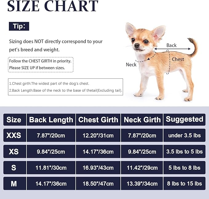 Dog Pajamas Small Sized Dog,Pajamas for Dogs, Winter Chihuahua Yorkie Teacup Cat Sweater Clothes Outfits,Soft Cold Weather Pet Coat Warm Fleece Puppy Pjs (M, Dark Blue)