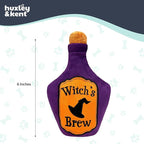 Huxley & Kent Halloween Funny Dog Toy w/Squeaker – Power Plush Squeaky Dog Toys for Small, Medium & Large Dogs – Soft Stuffed Animal for Indoor Play & Fetch - Witch's Brew, One Size