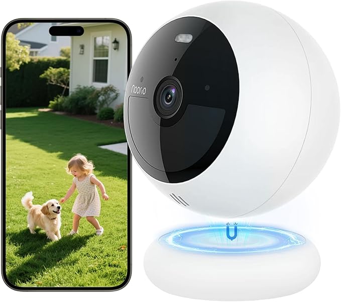 Noorio Security Cameras Wireless Outdoor/Indoor Magnetic, 2K Cameras for Home Security Battery Powered, AI Motion Detection 2.4G WiFi Security Camera Outdoor, Free Local Storage MagCam, B210-SE