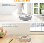 BWOGUE Heated Cat Bed for Indoor Cats,19'' Donut Detachable Heated Pet Bed Thermo-Kitty Heating Bed,Electric Warming Cat Bed Heater with Timer, Washable pet Heating Bed
