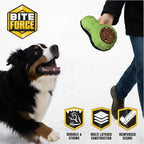 Bite Force - Durable & Strong Dog Toy Avocado Squeaker, Kevlar-Reinforced for Aggressive Chewers for Small Medium Large Dogs - Green.