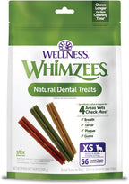 Wellness WHIMZEES Stix Dog Dental Treats, Natural Chews, Extra Small Size Stick, (56 Count)
