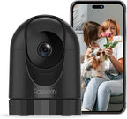 2K Pan/Tilt Indoor WiFi Security Camera with Motion Detection & Auto Tracking, Night Vision, 2-Way Audio, Siren, SD/Cloud Storage (1, Black)