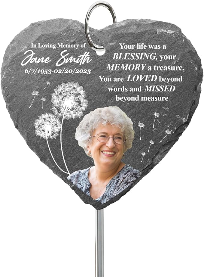 Engraved Pet Memorial Garden Stone with Stake, Custom Dog/Cat Loss Gift, Honor Your Beloved Pet, Personalized Outdoor Remembrance Gifts