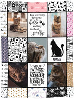 Funnylife Cat Memorial Blanket - Personalized Cat Loss Keepsake, 30" x 40"