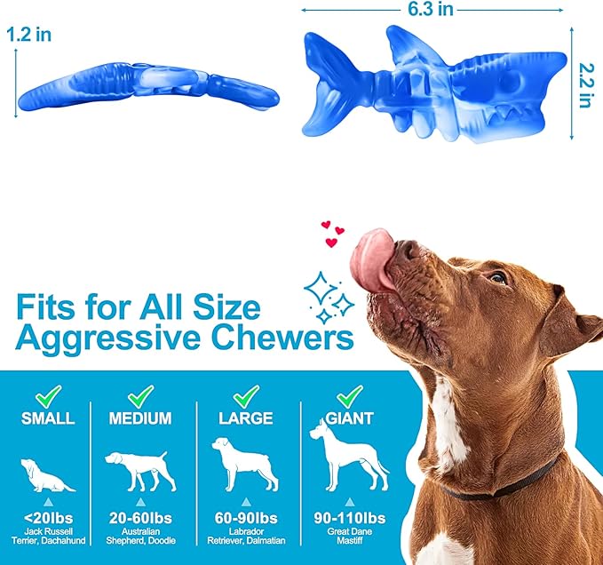 KXK Durable Dog Chew Toys for Aggressive Chewers Large Medium Small Breed, Tough Dog Toys for Large Medium Small and Puppies Teeth Cleaning, Pet Toy with Durable Nylon