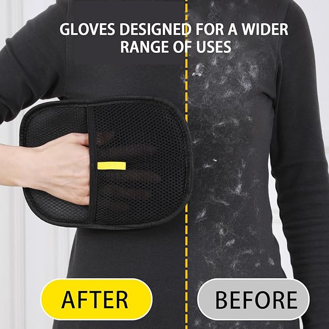 Pet Hair Removal Gloves, Pet Grooming Gloves, Electrostatic Pet Hair Remover Glove for Dogs and Cats, Pet Hair Removal Tool for Furniture, Carpet, Car Seat, Clothes (2PCS)