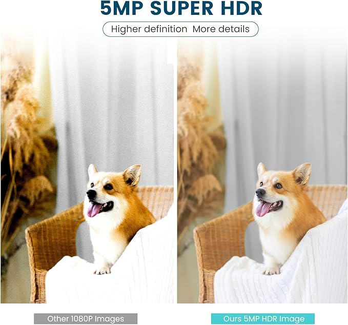 litokam 5MP Indoor Security Camera, 5G/2.4G WiFi Home Security Cameras with Phone App, Pet Cam for Baby Monitor with AI Motion Detection & 2-Way Audio, Night Vision, Compatible with NVR/Alexa