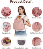 OFY Cat Carrier Puffy Backpack Breathable Small Dog Front Backpack Large Space for Small Dogs, Drawstring & Water-Resisant Pet Bag for Travel Hiking, Lotus Pink Patent Pending