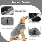 Dog Winter Coat Warm Padded Puppy Jacket Windproof Water Resistant Clothes for Small Medium Large Pets Christmas Sweater Outfit Vest(Grey, L)