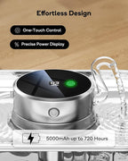 Cat Water Fountain Cordless, 108oz/3.2L Cengcen Wireless Pet Water Fountains Battery Operated 5000mAh, Chew-Proof Charging Cable with Adapter, Stainless Steel Transparent, Premium Edition