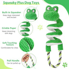 Interactive Squeaky Dog Toys with Pull Rope, Large Dog Tug of War Toy, Plush Puppy Chew Toys for Dental Health, Great for Small, Medium and Big Dogs