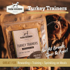 Farm Hounds - Turkey Trainers - Premium Natural Jerky for Dogs - 100% Humanely Raised Turkey - Easy-Break - Great for Training & Treats - No Added Fillers - Made in USA - 4.5 oz - 2 Pack