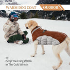 Dog Jackets for Large Dogs, Large Dog Winter Coat, Pet Cold Weather Coats, XXXL Pet Jacket with D-Ring, Waterproof Coat with Back Zipper,Snowsuit Labrador German Shepherd Doberman,Brown,XXXL