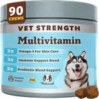 Natural Dog Company Vet Strength Multivitamin Chews for Dogs – Glucosamine, Omega-3 & Biotin for Dogs, Skin & Coat Health, Digestive Health, Immune Support Supplement, Advanced Formula, 90 cnt