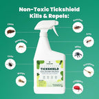 Cedarcide Extra- Strength Tickshield | Deep Woods Cedar Oil Tick & Mosquito Repellent Spray Kills & Repels Ticks, Fleas, Chiggers and Mosquitoes| For People & Pets | Natural Essential Oils | Quart