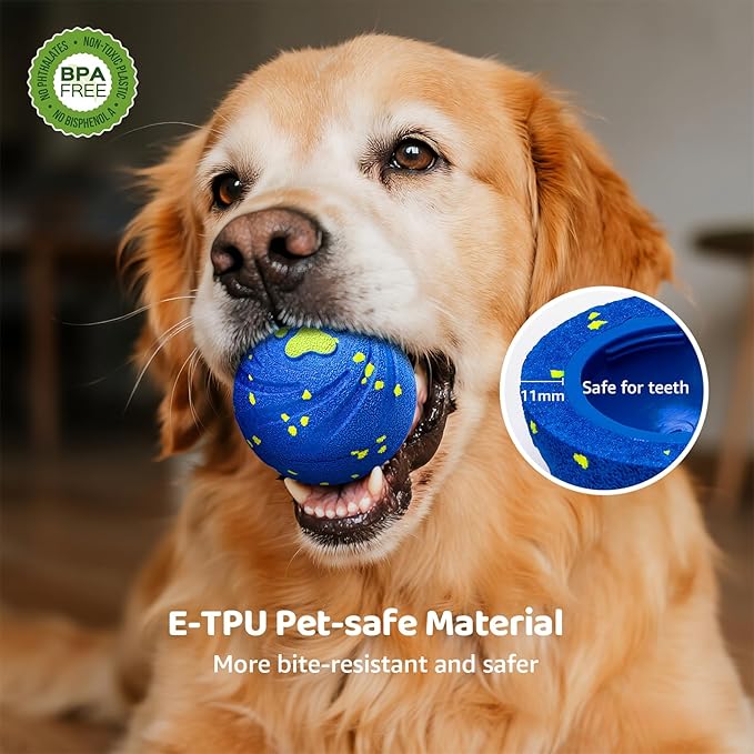 Interactive Dog Toys Balls Moving - Smart Automatic Bouncing Interactive Dog Ball, Durable Pet-Safe E-TPU, IPX7 Waterproof, Anti Boredom Dog Toys to Keep Them Busy for Large and Small Dogs(2 PACK)