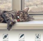 Reflective AirTag Cat Collar, Integrated Cat Tracker Collar with Air Tag Holder and Bell, Safety Elastic Band Cat GPS Collars for Girl Boy Cats, Kittens and Puppies (Red, XS)