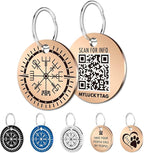 MYLUCKYTAG QR Code Stainless Steel Dog ID Tag, Personalized, Online Pet Profile, Pet Location Alerts
