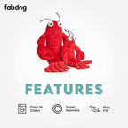 fabdog Floppies Plush Dog Toy - Cute & Durable Squeaky Dog Toys - Best Squeak Toy for Puppies and All Breeds | Ideal Pet Gift| Large Lobster