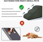 3-Step Dog Ramp and Stairs for Sofa and Chair - Non-Slip Sturdy Pet Steps for Small Dogs and Cats,15.7" H,Green