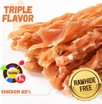 Dog Treats Chicken Jerky Strips for Dogs, Natural Healthy Dog Jekry with Taurine, Real Chicken Twists High Protain Low Fat, Training Rewards Treats for Small Medium Large Dogs 10.6 oz