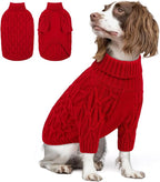 Queenmore Dog Sweaters for Large Dogs Girls Boys,Warm Pullover Extra Large Dog Sweater,Dogs Christmas Sweaters,Classic Turtleneck Thick Clothes for Extra Large Pets, Pitbull, Boxer(Red,XL)