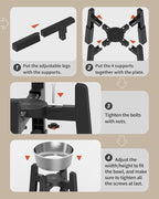 CZPET Elevated Dog Bowl, Raised Dog Bowl Stand with 51oz Stainless Steel Bowl Large Capacity, Height and Size Adjustable & Anti-Slip Stand for Large Dogs