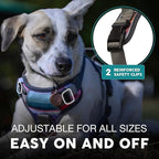 Embark Adventure Dog Harness, Reflective Trim XL Dog Harness for Extra Large Dogs No Pull - Military Grade Nylon, 2 Leash Clips & Gel Lined Handle. Soft & Padded Puppy Dog Harnesses for Any Breed