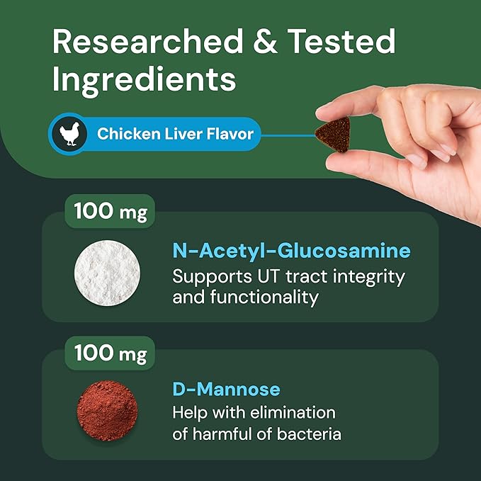 VetriScience Veterinary Strength UT Health Chews - Cat Urinary Tract Wellness Supplement for Supporting Feline Urinary Health - with Calming Blend - Chicken Flavor - 90 Count