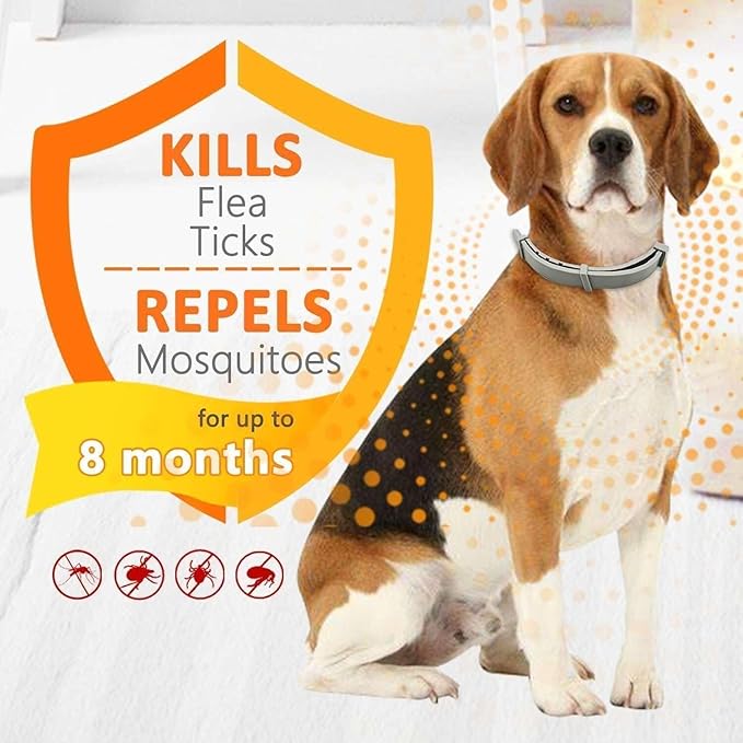 Flea Collars for Dogs, Dog Flea & Tick Control Flea Collar 8 Months Protection, Waterproof Dog Flea Collar, Flea Prevention for Dogs with Comb
